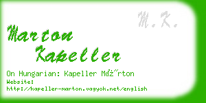 marton kapeller business card